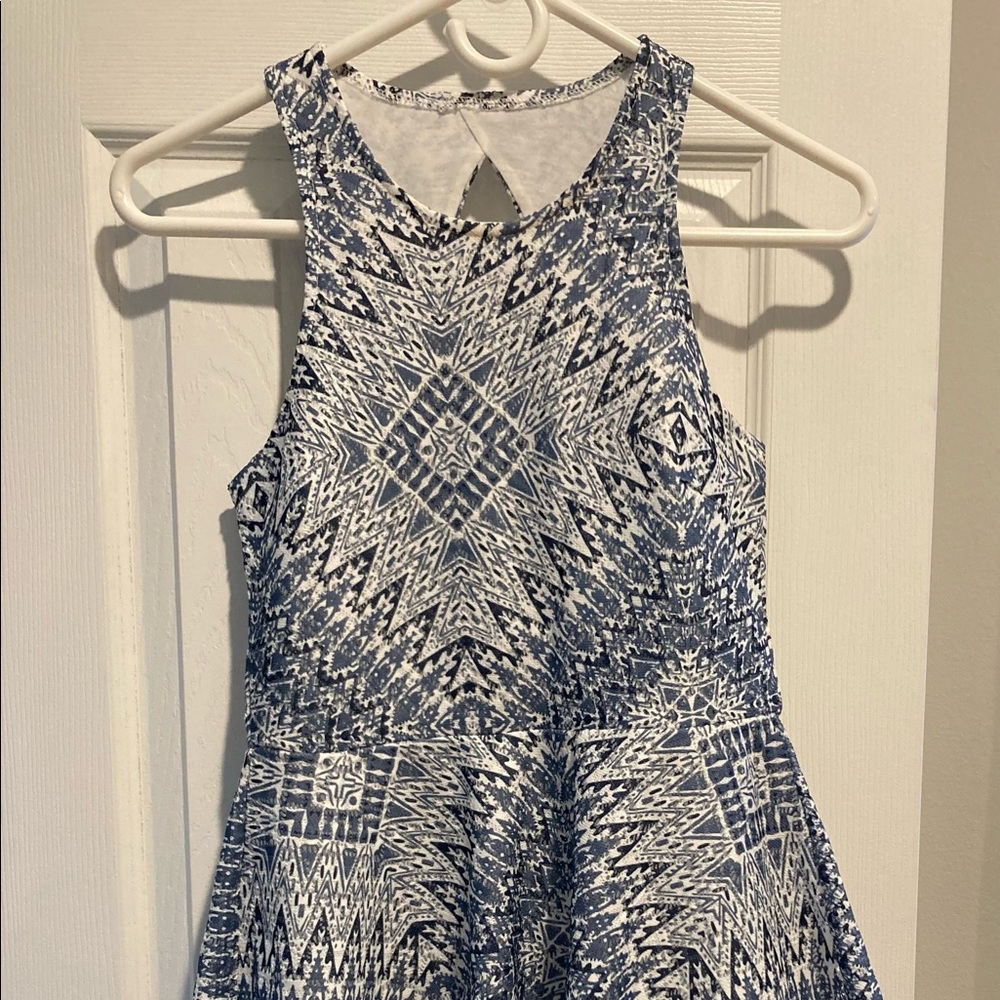 Aeropostale blue and white printed mini dress